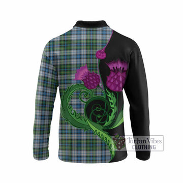 MacNeil (McNeil) Tartan Long Sleeve Polo Shirt Traditional Scottish Thistle