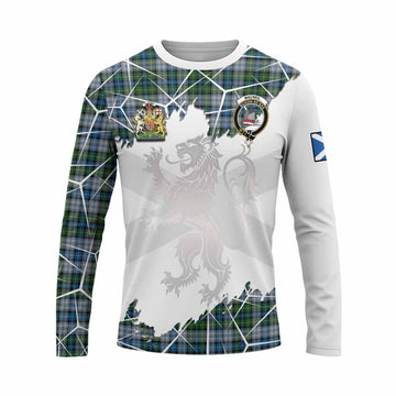 MacNeil (McNeil) Tartan Long Sleeve T-Shirt with Family Crest and Lion Rampant Grunge Style