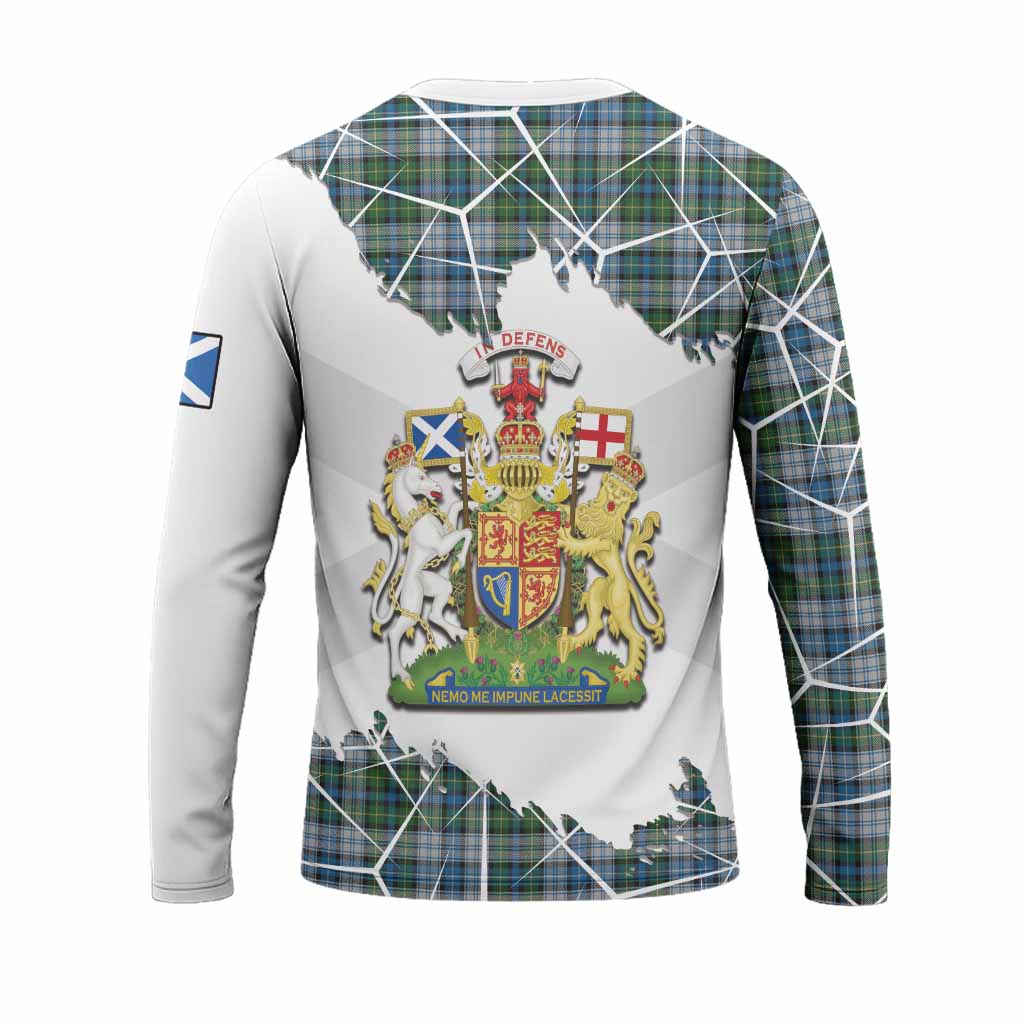MacNeil (McNeil) Tartan Long Sleeve T-Shirt with Family Crest and Lion Rampant Grunge Style
