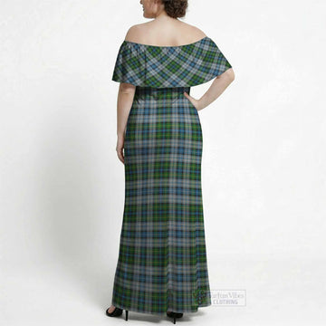 MacNeil (McNeil) Tartan Off Shoulder Ruffle Maxi Dress