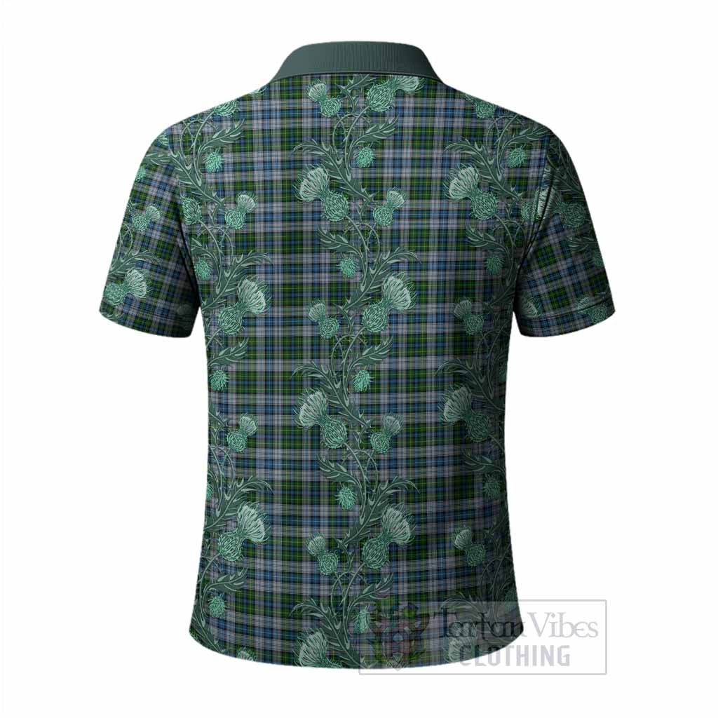MacNeil (McNeil) Tartan Polo Shirt Seamless Scottish Thistle Flowers