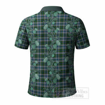 MacNeil (McNeil) Tartan Polo Shirt Seamless Scottish Thistle Flowers