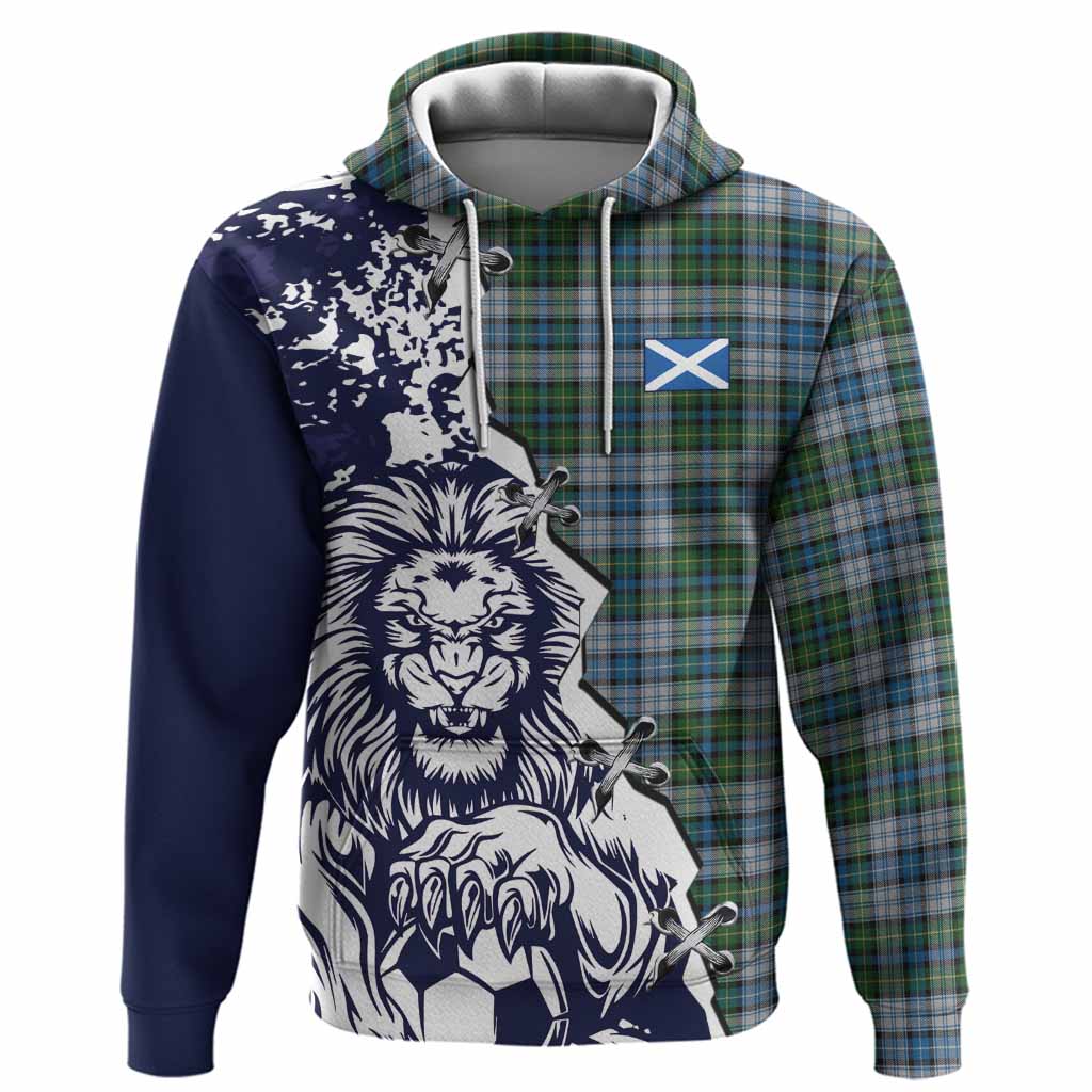 MacNeil (McNeil) Tartan Scottish Hoodie Angry Lion With Soccer Ball Style