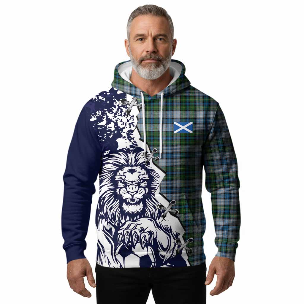MacNeil (McNeil) Tartan Scottish Hoodie Angry Lion With Soccer Ball Style