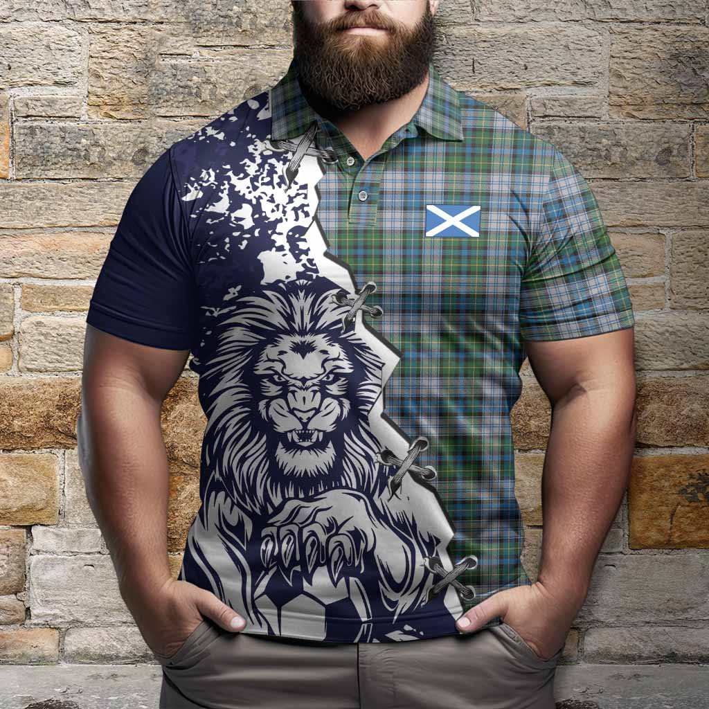 MacNeil (McNeil) Tartan Scottish Polo Shirt Angry Lion With Soccer Ball Style