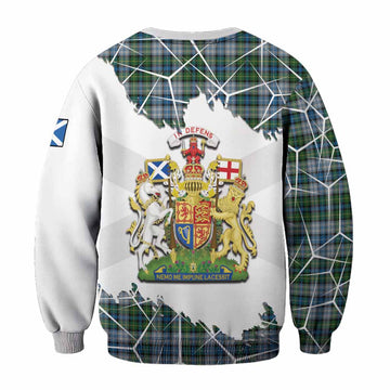 MacNeil (McNeil) Tartan Sweatshirt with Family Crest and Lion Rampant Grunge Style