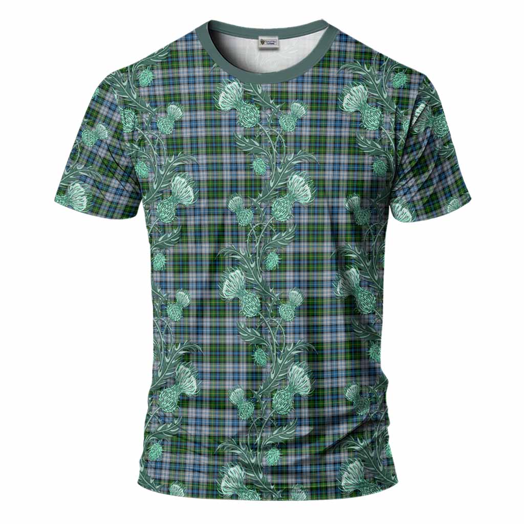 MacNeil (McNeil) Tartan T-Shirt Seamless Scottish Thistle Flowers