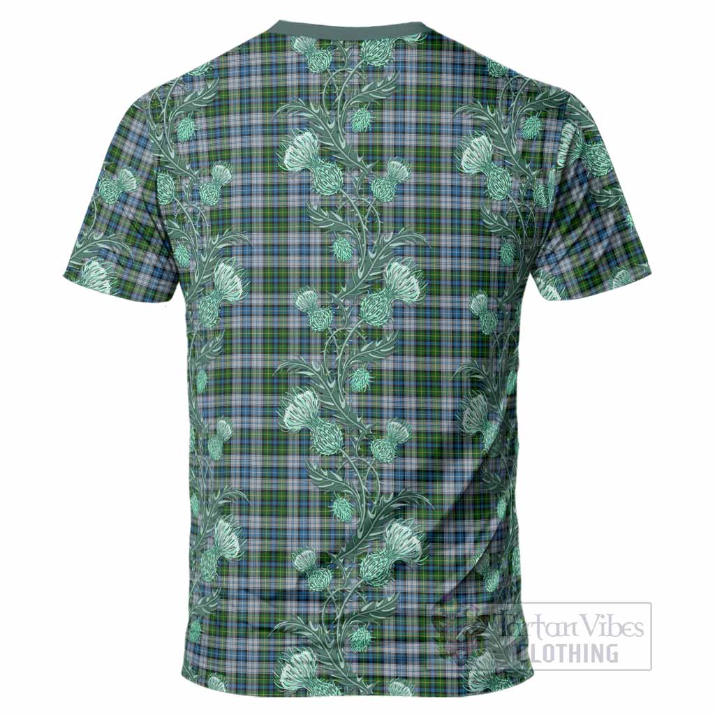 MacNeil (McNeil) Tartan T-Shirt Seamless Scottish Thistle Flowers