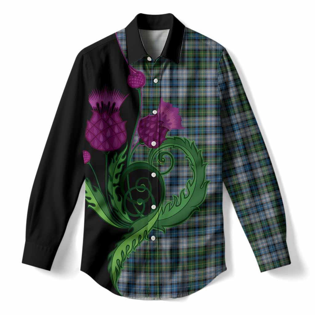 MacNeil (McNeil) Tartan Women Casual Shirt Traditional Scottish Thistle