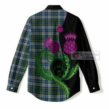 MacNeil (McNeil) Tartan Women Casual Shirt Traditional Scottish Thistle