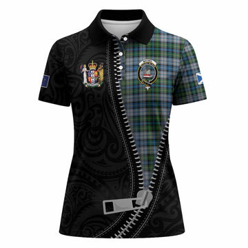 MacNeil (McNeil) Tartan Women Polo Shirt New Zealand Pattern Unique Zipper Stylized