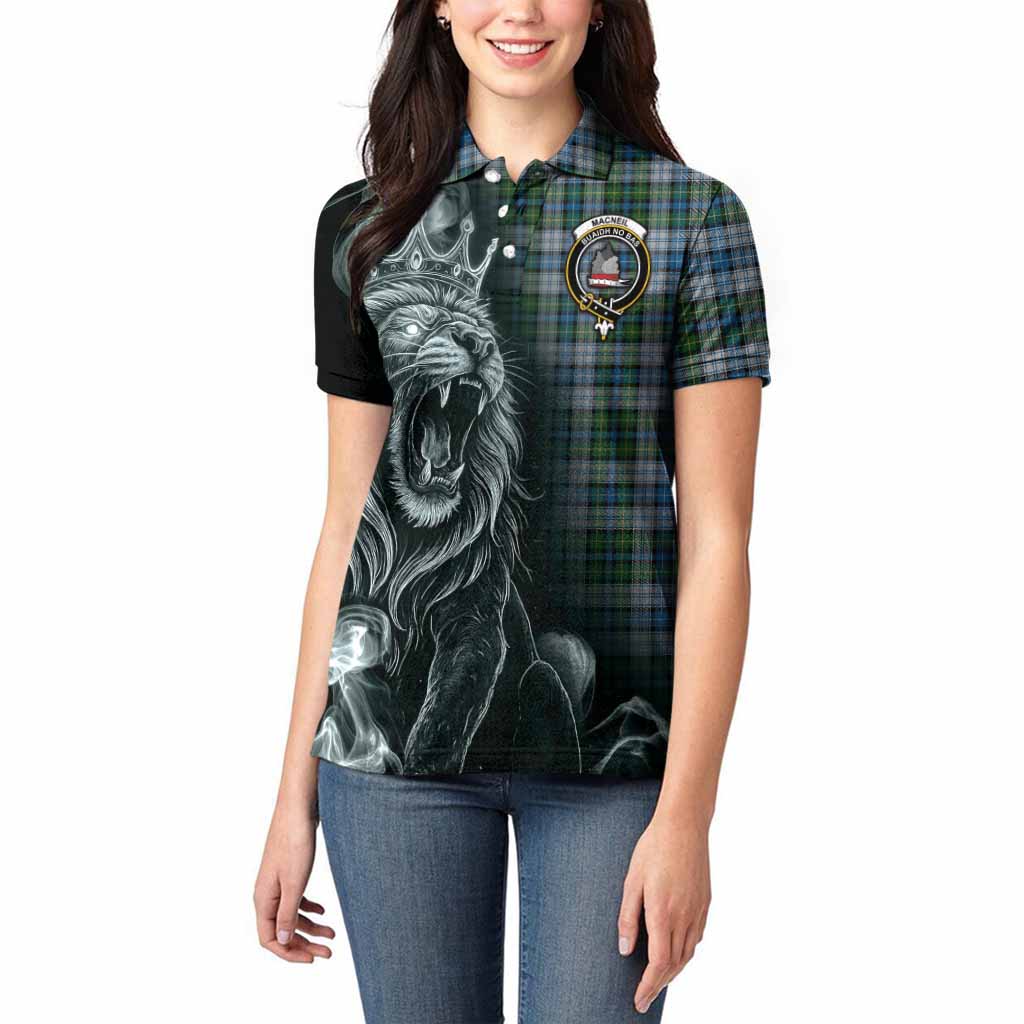 MacNeil (McNeil) Tartan Women Polo Shirt Roaring Lion Heritage