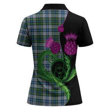 MacNeil (McNeil) Tartan Women Polo Shirt Traditional Scottish Thistle