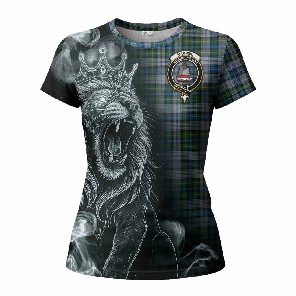 MacNeil (McNeil) Tartan Women T shirt Roaring Lion Heritage
