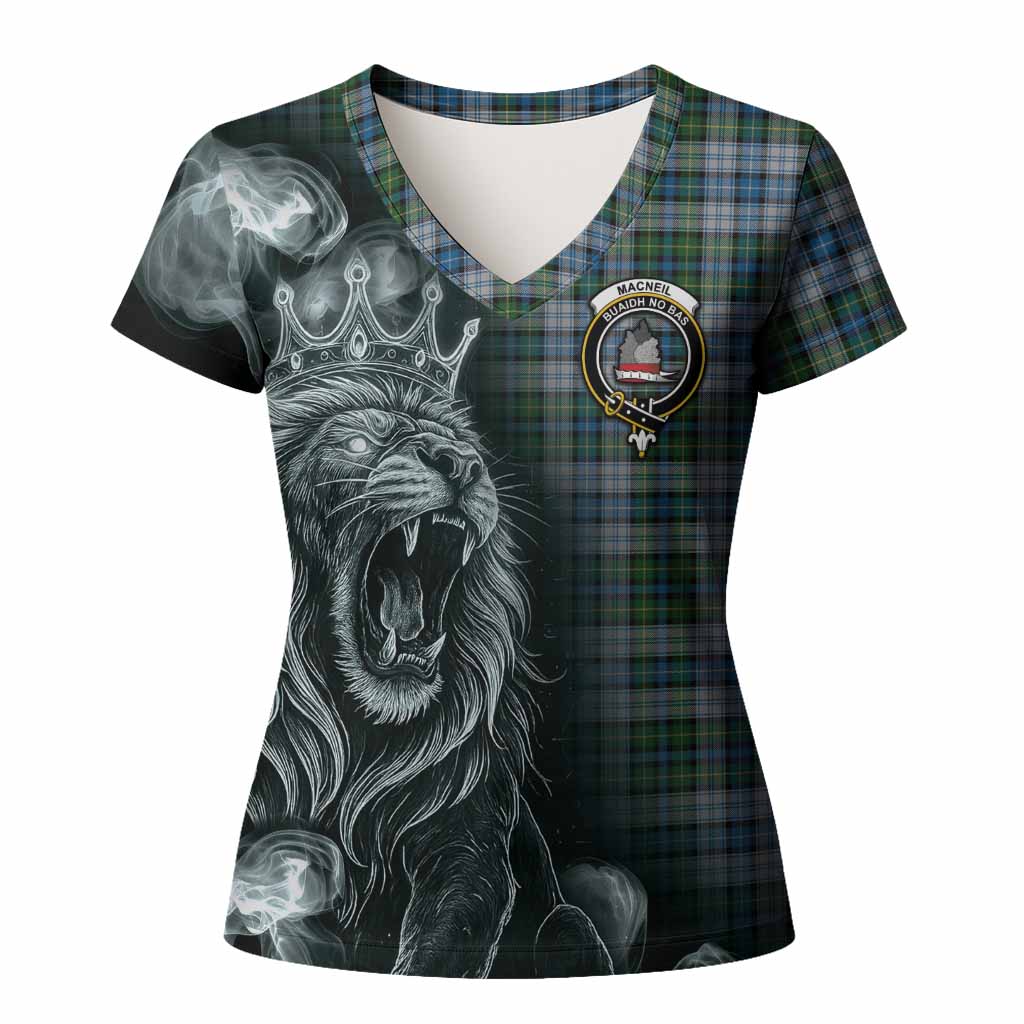 MacNeil (McNeil) Tartan Women T shirt Roaring Lion Heritage