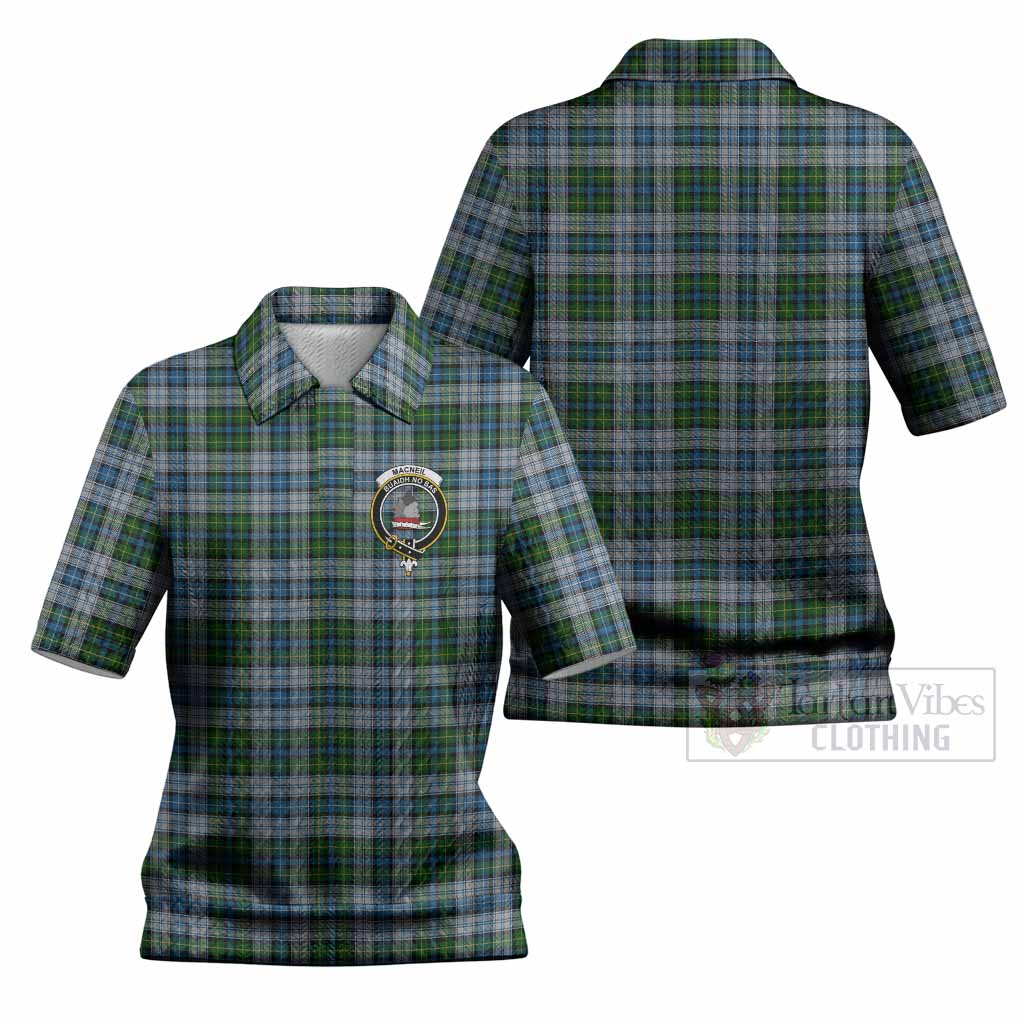 MacNeil (McNeil) Tartan Women’s Polo Sweater Top with Family Crest