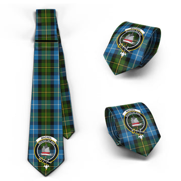 MacNeil of Barra Tartan Classic Necktie with Family Crest