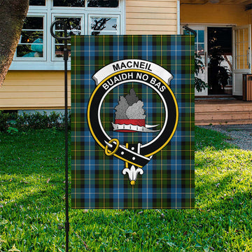 MacNeil of Barra Tartan Flag with Family Crest