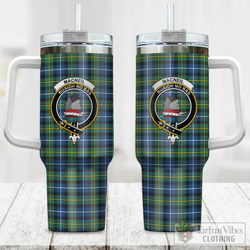 MacNeil of Barra Ancient Tartan and Family Crest Tumbler with Handle