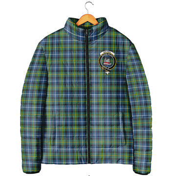 MacNeil of Barra Ancient Tartan Padded Jacket with Family Crest