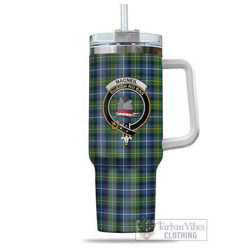 MacNeil of Barra Ancient Tartan and Family Crest Tumbler with Handle