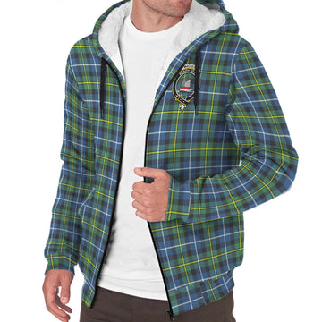 MacNeil of Barra Ancient Tartan Sherpa Hoodie with Family Crest