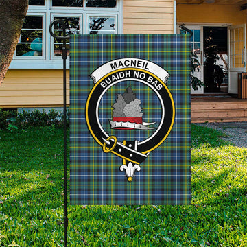 MacNeil of Barra Ancient Tartan Garden Flag with Family Crest