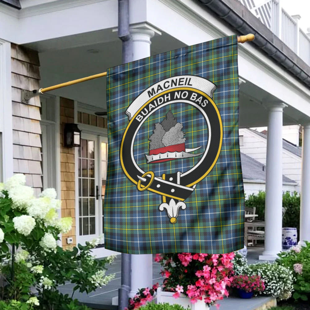 MacNeil of Barra Ancient Tartan Flag with Family Crest - Tartan Vibes Clothing