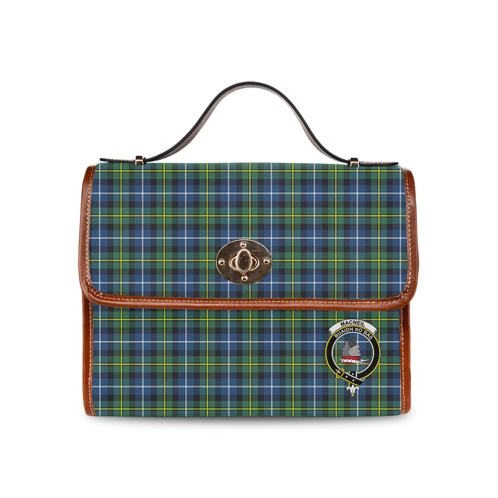 macneil-of-barra-ancient-tartan-leather-strap-waterproof-canvas-bag-with-family-crest