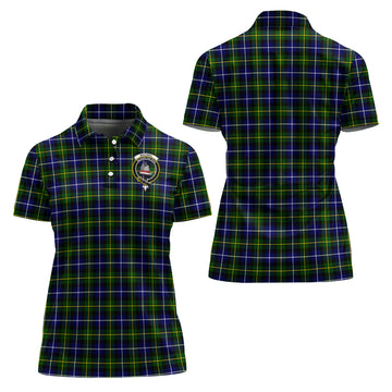MacNeil of Barra Modern Tartan Polo Shirt with Family Crest For Women