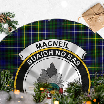MacNeil of Barra Modern Tartan Christmas Tree Skirt with Family Crest