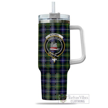 MacNeil of Barra Modern Tartan and Family Crest Tumbler with Handle