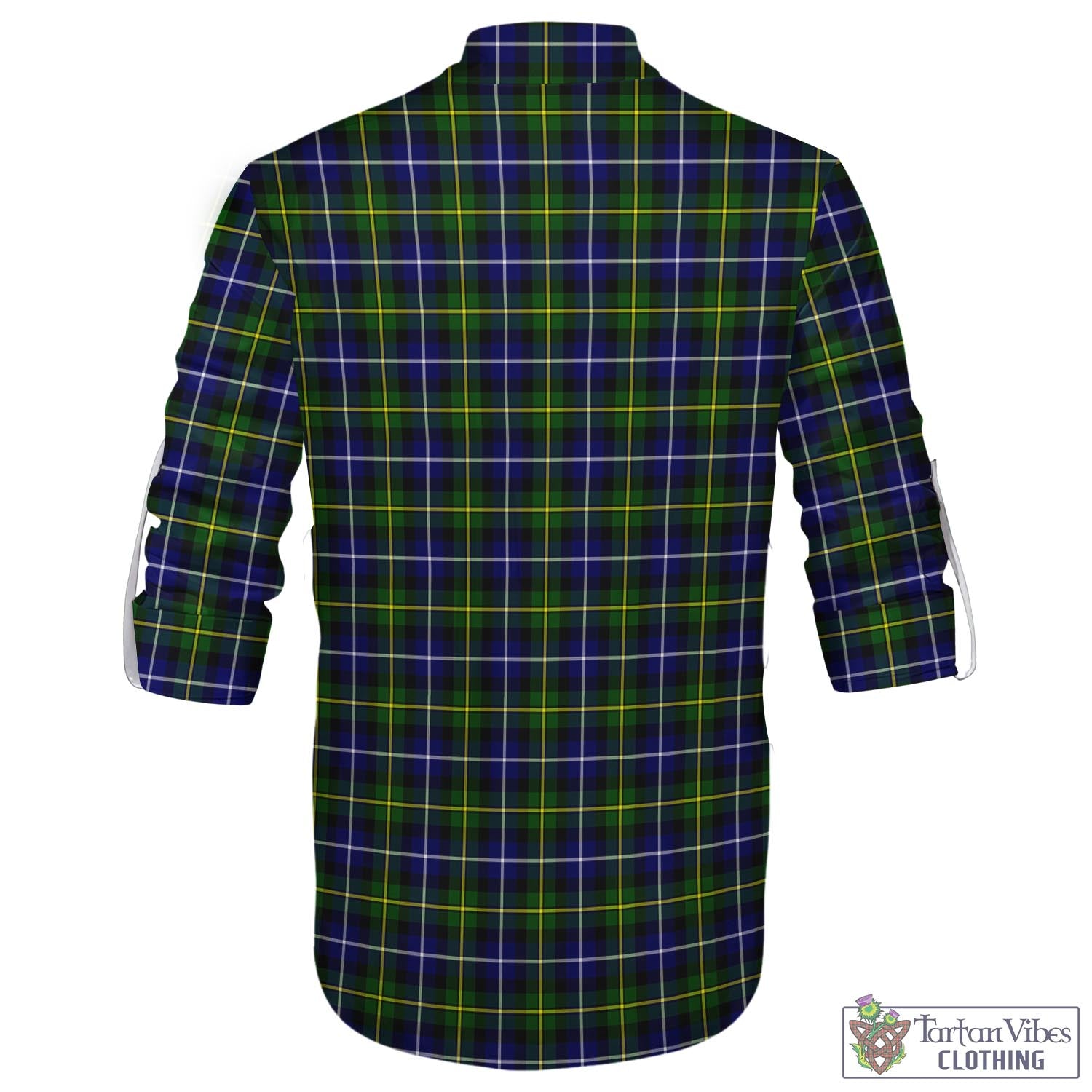 Tartan Vibes Clothing MacNeil of Barra Modern Tartan Men's Scottish Traditional Jacobite Ghillie Kilt Shirt with Family Crest