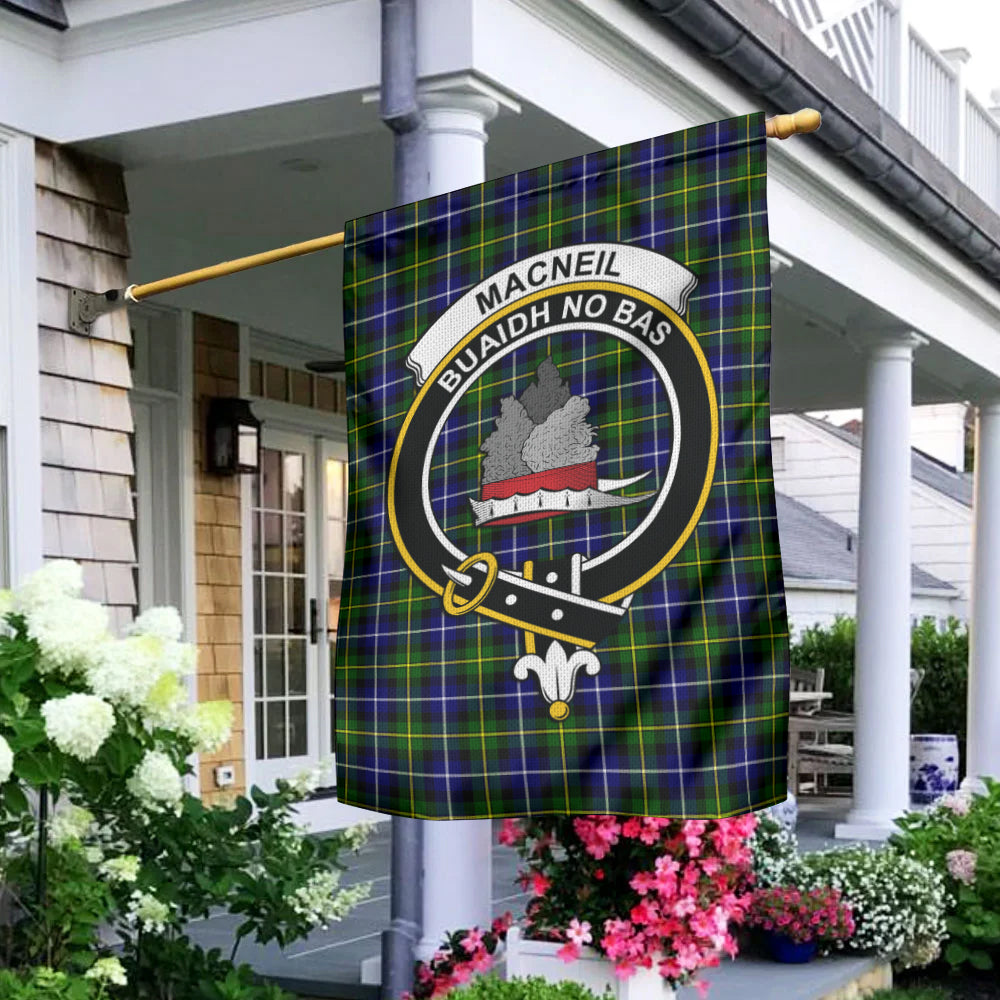 MacNeil of Barra Modern Tartan Flag with Family Crest - Tartan Vibes Clothing