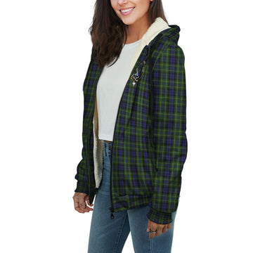 MacNeil of Colonsay Tartan Sherpa Hoodie with Family Crest