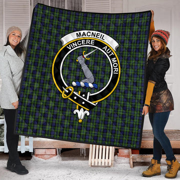MacNeil of Colonsay Tartan Quilt with Family Crest