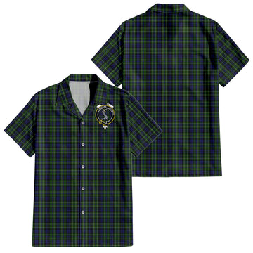 MacNeil of Colonsay Tartan Short Sleeve Button Down Shirt with Family Crest