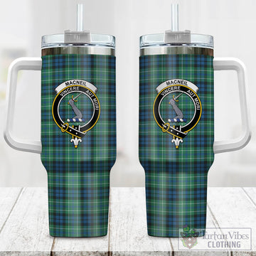 MacNeil of Colonsay Ancient Tartan and Family Crest Tumbler with Handle