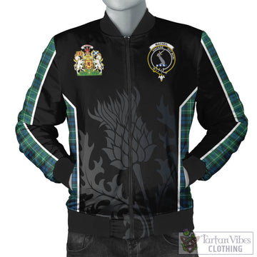 MacNeil of Colonsay Ancient Tartan Bomber Jacket with Family Crest and Scottish Thistle Vibes Sport Style