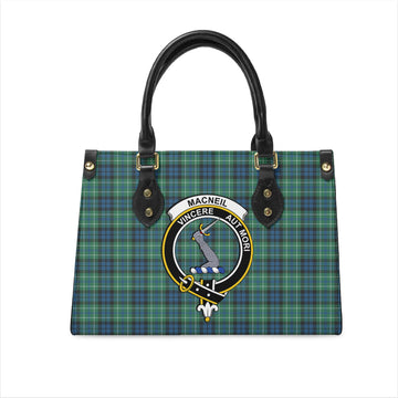 MacNeil of Colonsay Ancient Tartan Leather Bag with Family Crest