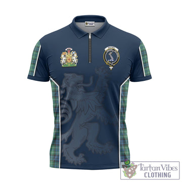 MacNeil of Colonsay Ancient Tartan Zipper Polo Shirt with Family Crest and Lion Rampant Vibes Sport Style