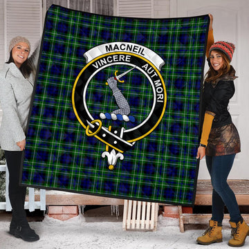 MacNeil of Colonsay Modern Tartan Quilt with Family Crest