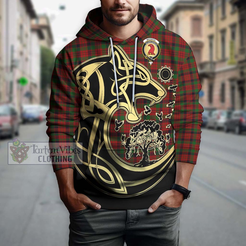 MacNicol (McNicol) Tartan Hoodie with Family Crest Celtic Wolf Style Zip Hoodie - Tartan Vibes Clothing