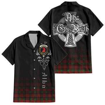 Tartan Vibes Clothing MacNicol Tartan Short Sleeve Button Up Featuring Alba Gu Brath Family Crest Celtic Inspired