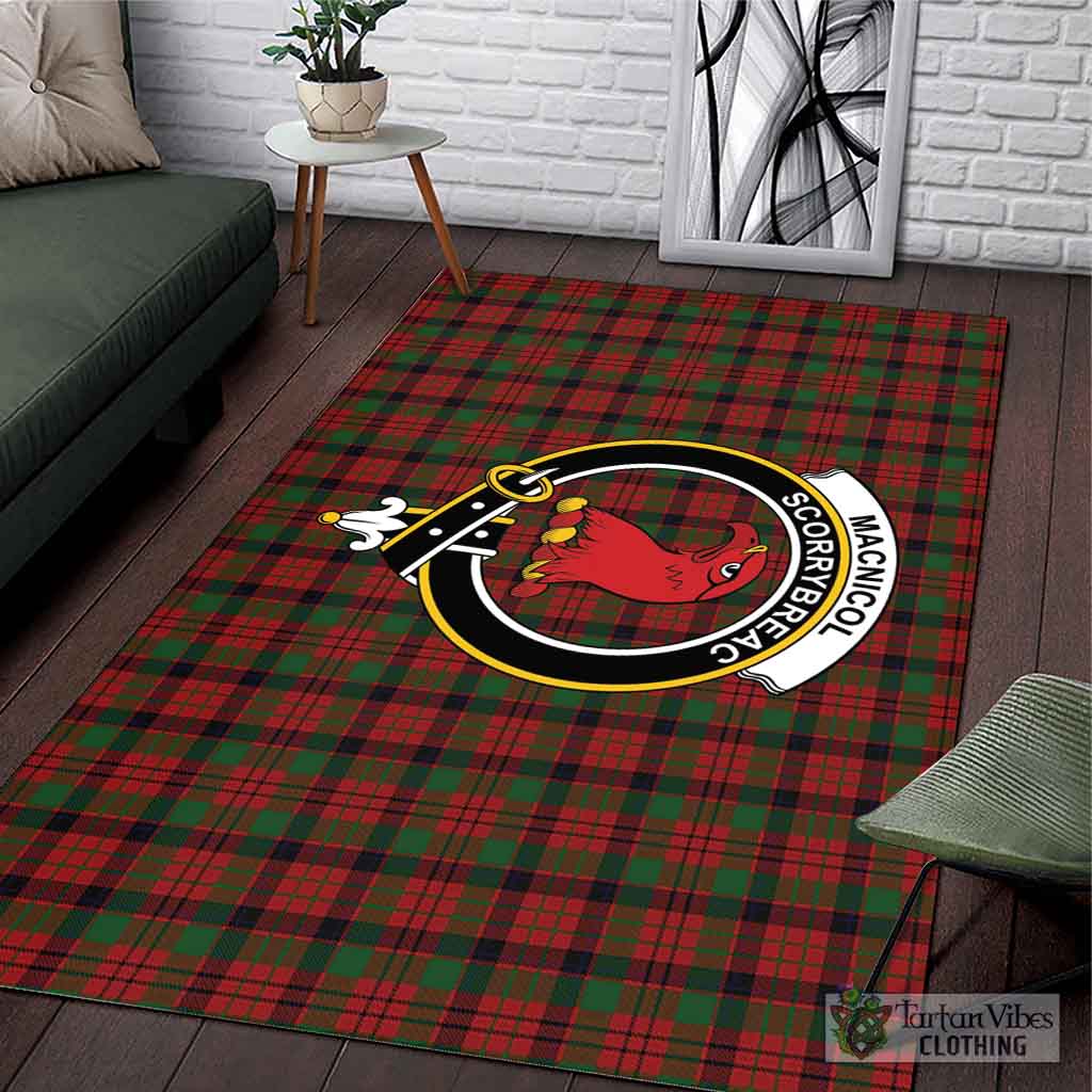 Tartan Vibes Clothing MacNicol Tartan Area Rug with Family Crest