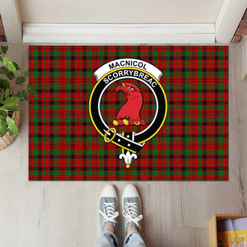 MacNicol (McNicol) Tartan Rubber Doormat with Family Crest