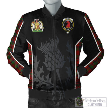 MacNicol Tartan Bomber Jacket with Family Crest and Scottish Thistle Vibes Sport Style