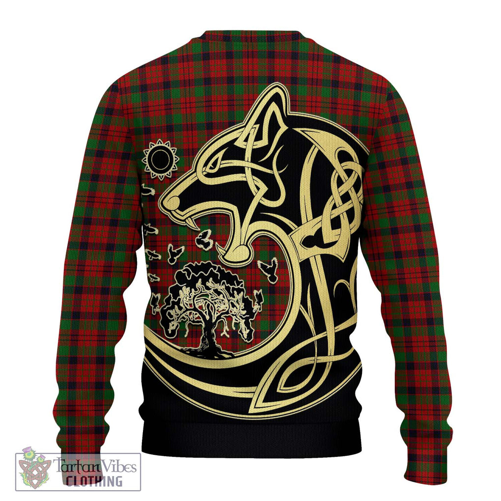 MacNicol (McNicol) Tartan Knitted Sweater with Family Crest Celtic Wolf Style - Tartan Vibes Clothing