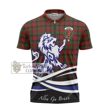 MacNicol (McNicol) Tartan Zipper Polo Shirt with Alba Gu Brath Regal Lion Emblem - Tartanvibesclothing Shop
