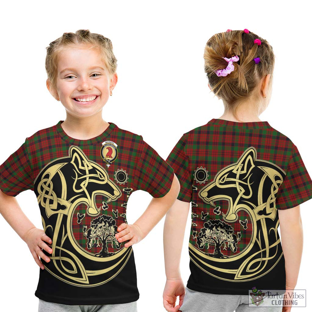 MacNicol (McNicol) Tartan Kid T-Shirt with Family Crest Celtic Wolf Style - Tartan Vibes Clothing